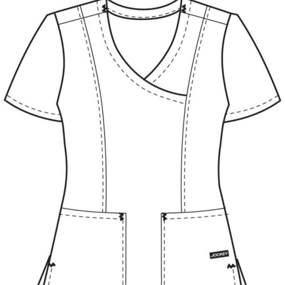 NWT JOCKEY Tone on Tone Mock Wrap Navy Scrub Top - Picture 8 of 8